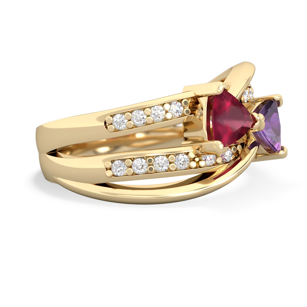 Ruby Bowtie 14K Yellow Gold ring R2360