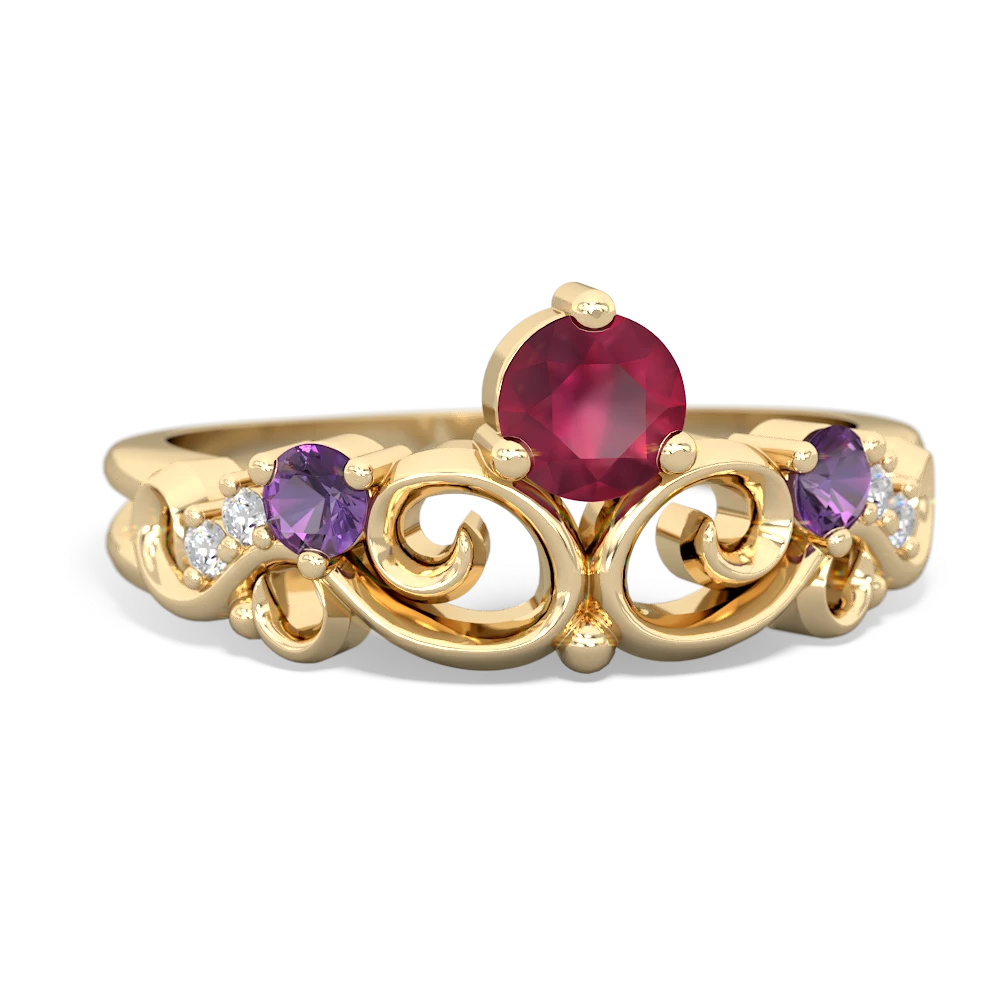 Ruby Crown Keepsake 14K Yellow Gold ring R5740