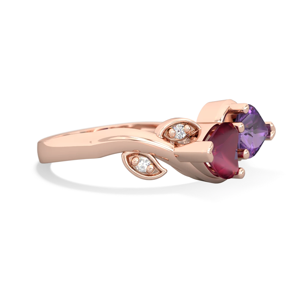 Ruby Floral Elegance 14K Rose Gold ring R5790