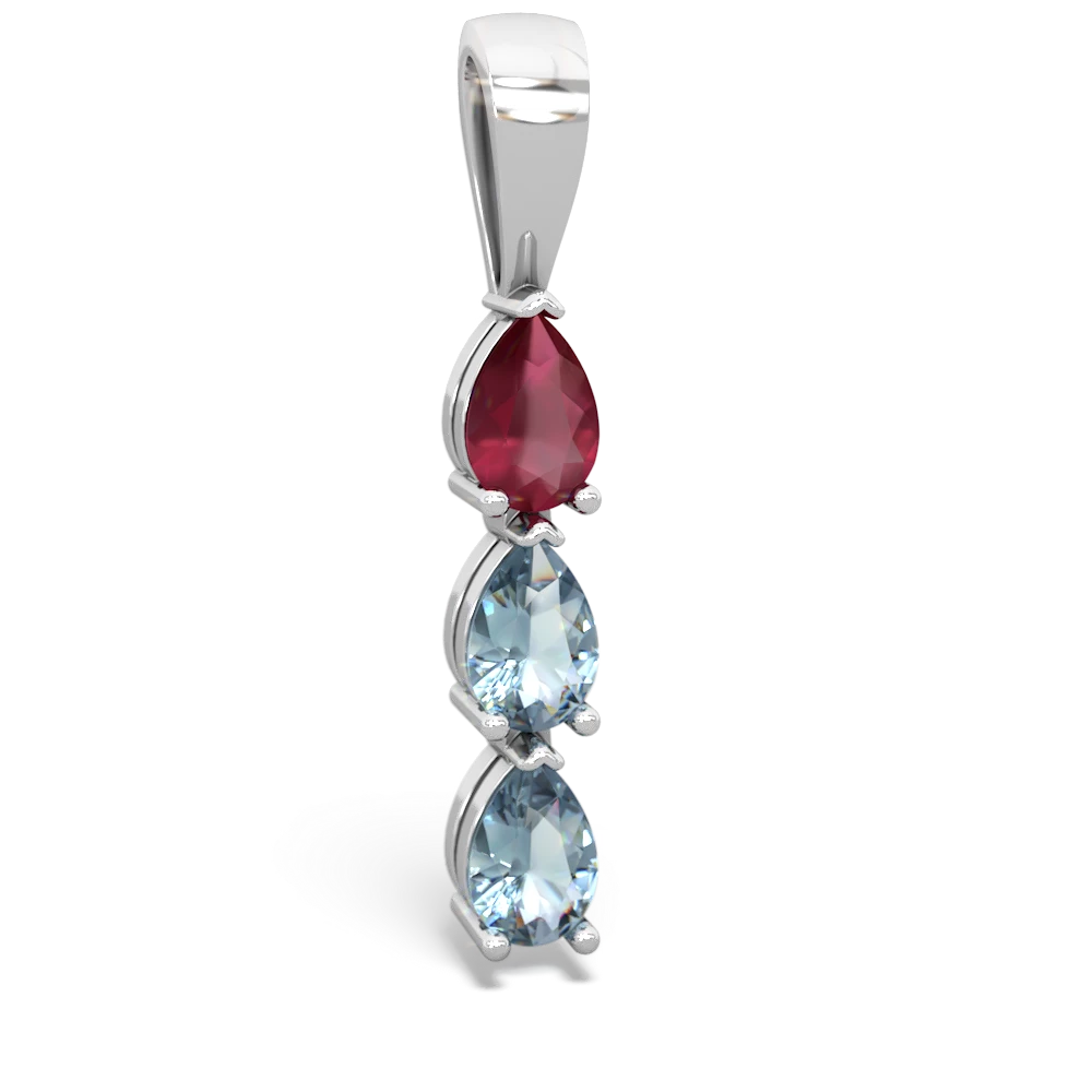 Aquamarine and deals ruby necklace