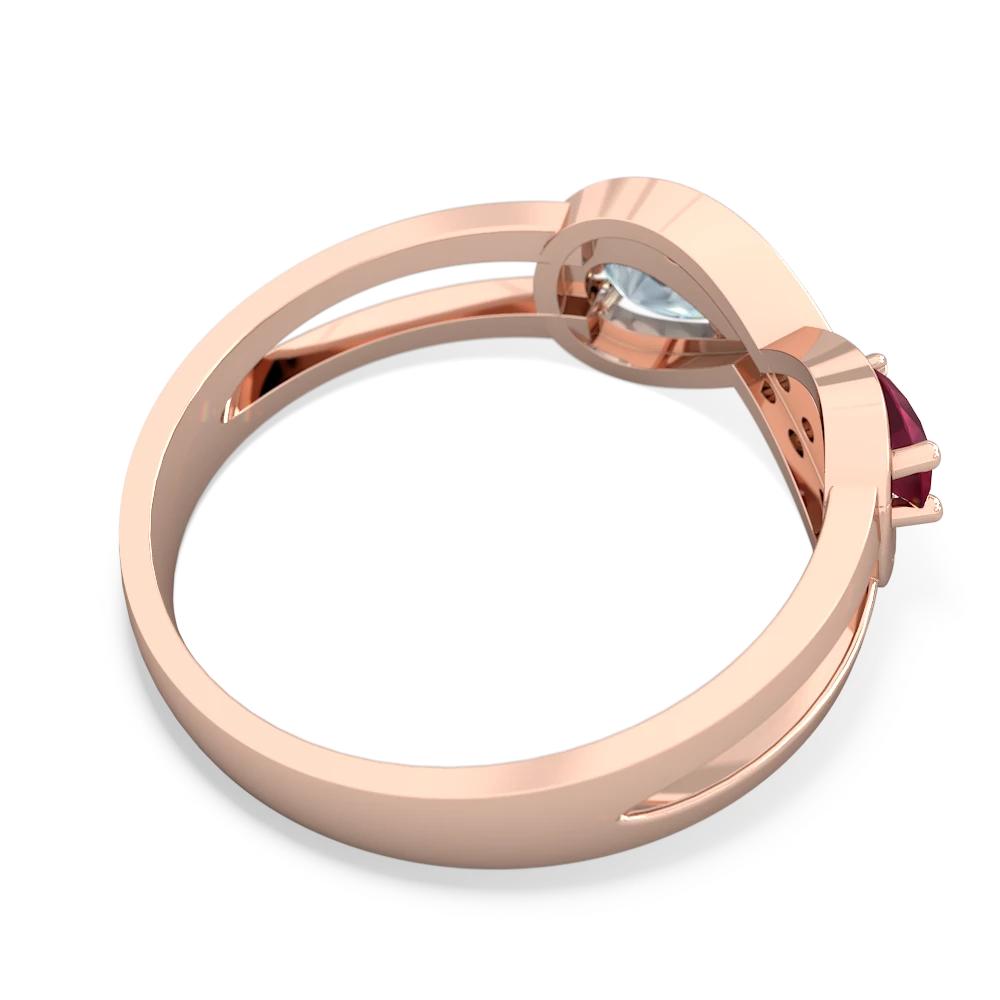 Ruby Diamond Infinity 14K Rose Gold ring R5390