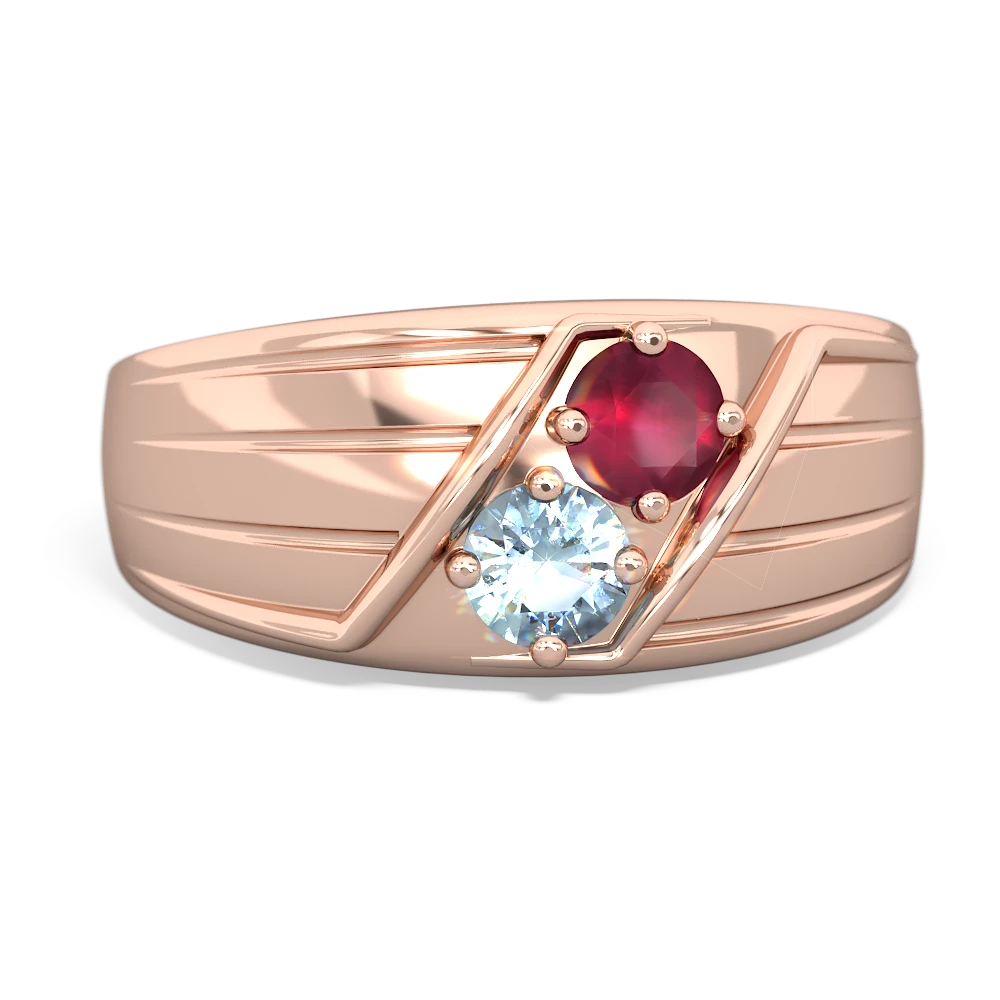 Ruby Men's Streamline 14K Rose Gold ring R0460