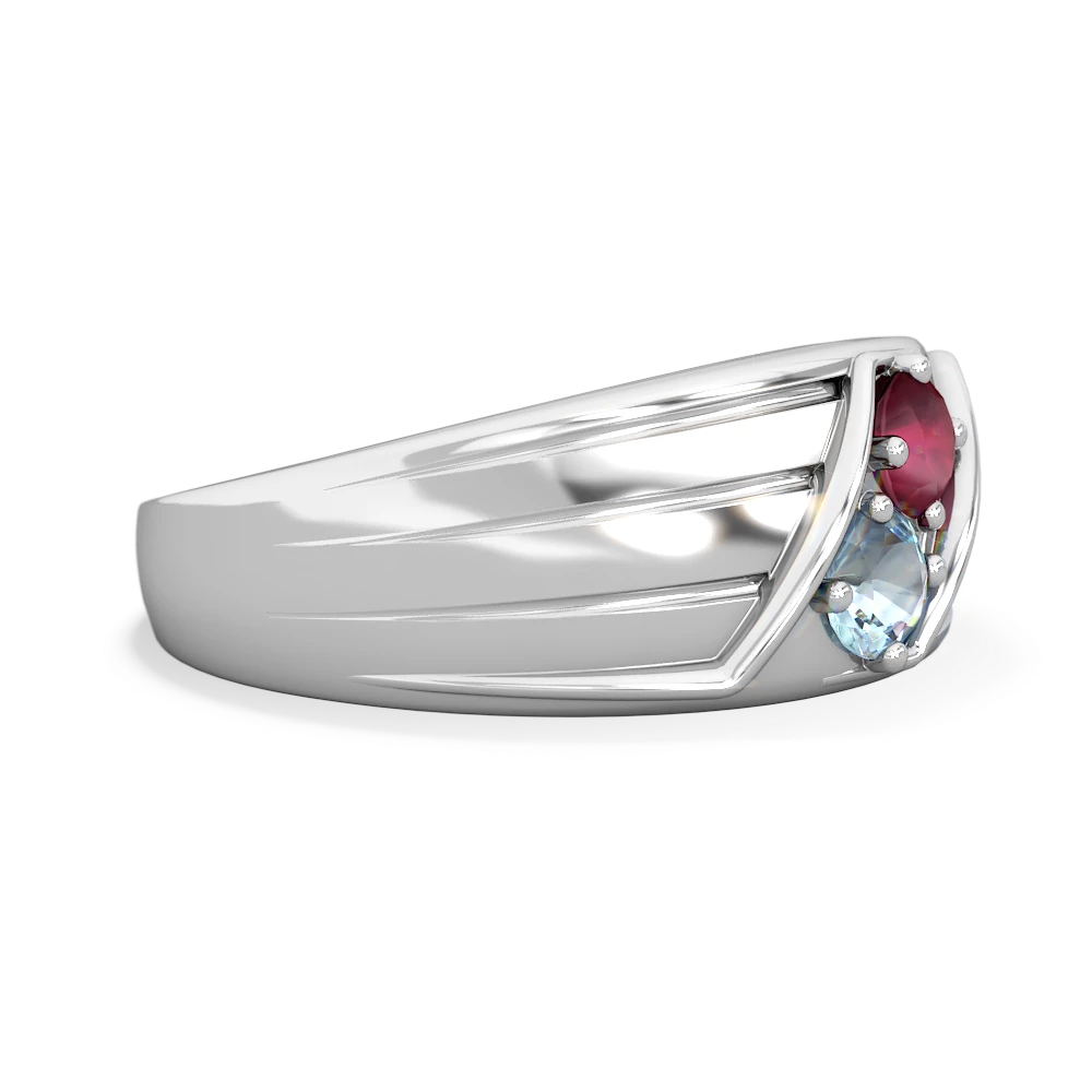 Ruby Men's Streamline 14K White Gold ring R0460