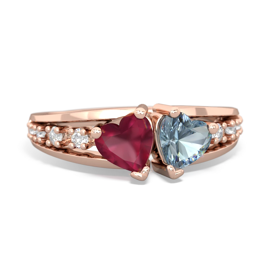 Ruby Heart To Heart 14K Rose Gold ring R3342