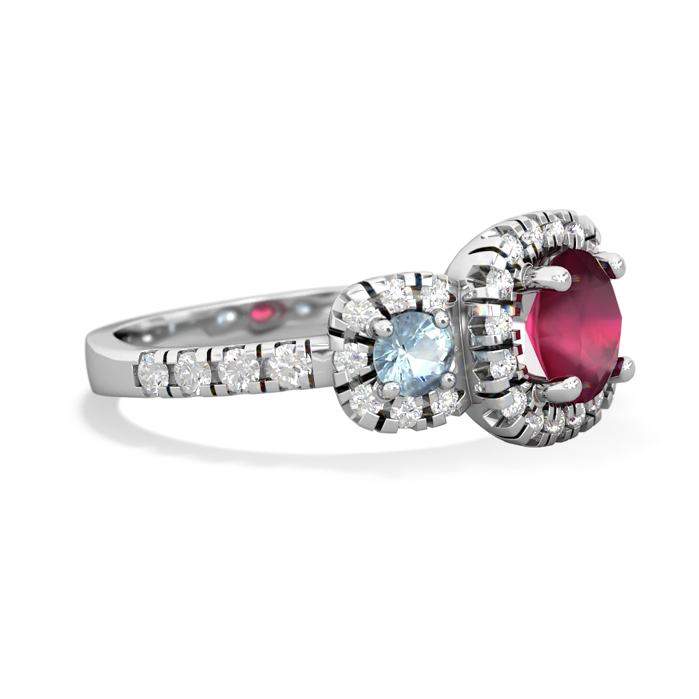 Ruby Regal Halo 14K White Gold ring R5350