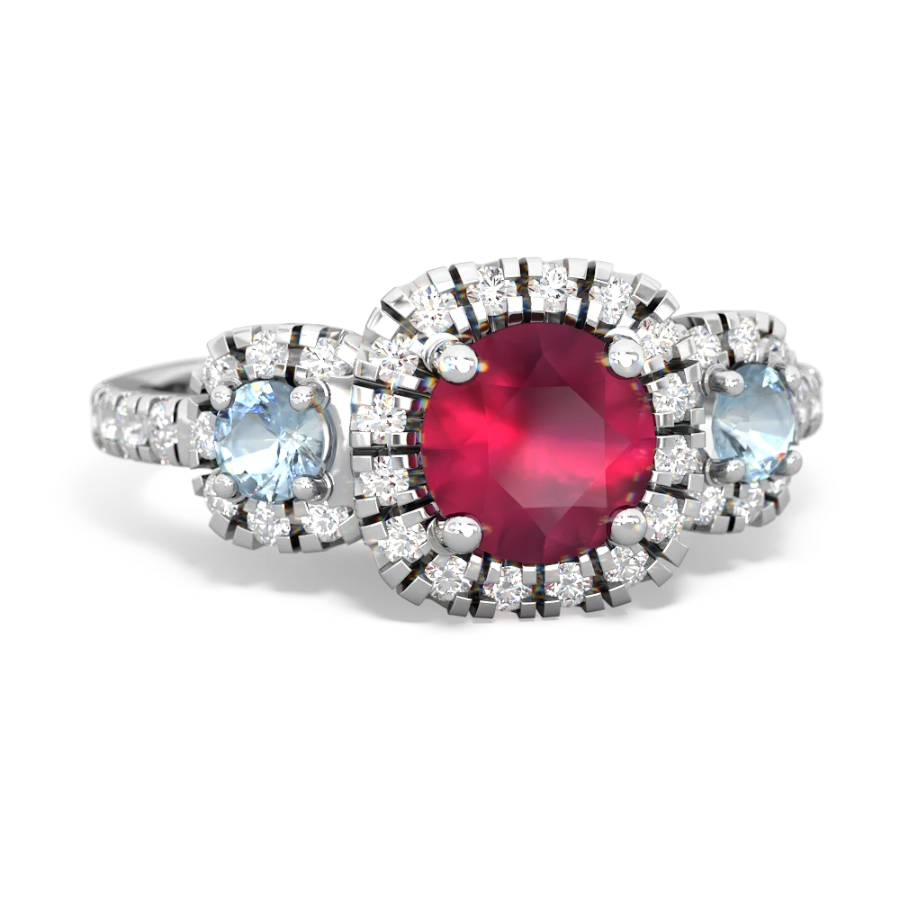 Ruby Regal Halo 14K White Gold ring R5350