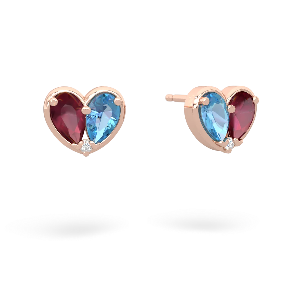 Ruby 'Our Heart' 14K Rose Gold earrings E5072