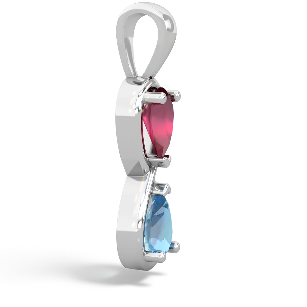 Ruby Infinity 14K White Gold pendant P5050