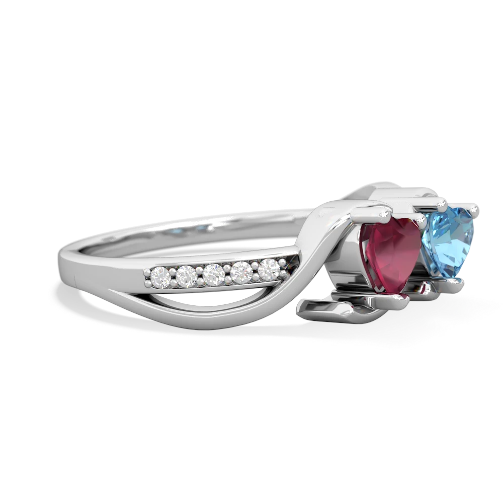 Ruby Side By Side 14K White Gold ring R3090