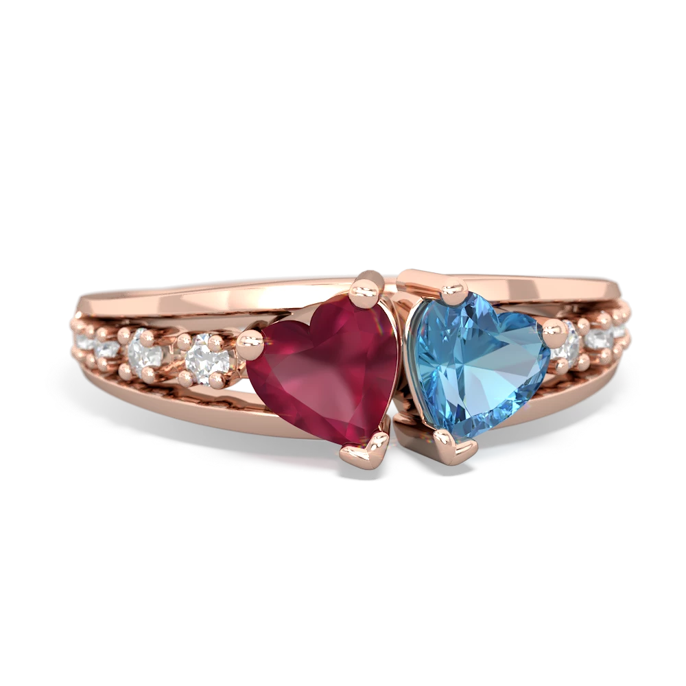 Ruby Heart To Heart 14K Rose Gold ring R3342