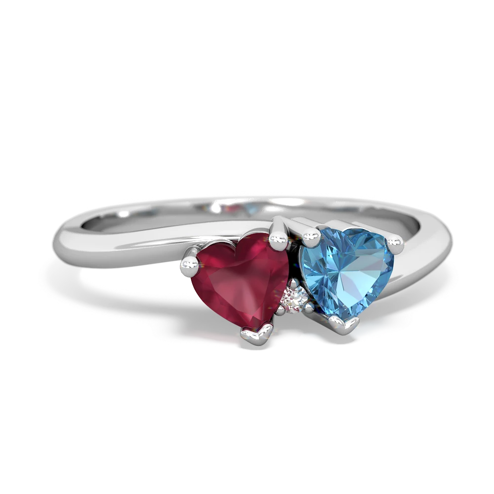 Ruby and deals blue topaz ring