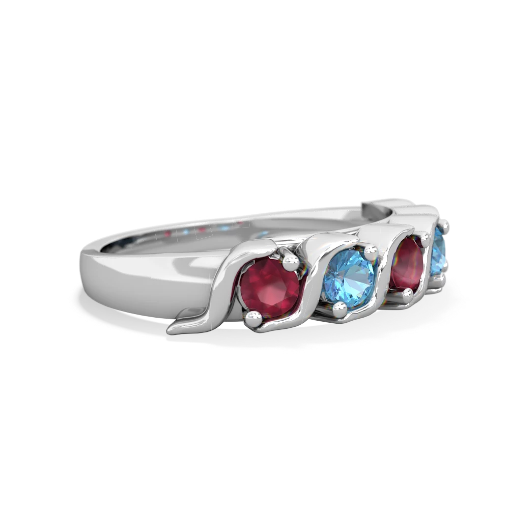 Ruby Anniversary Band 14K White Gold ring R2089