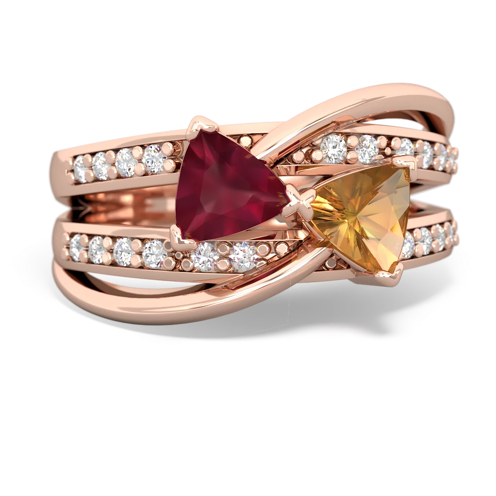 Ruby Bowtie 14K Rose Gold ring R2360