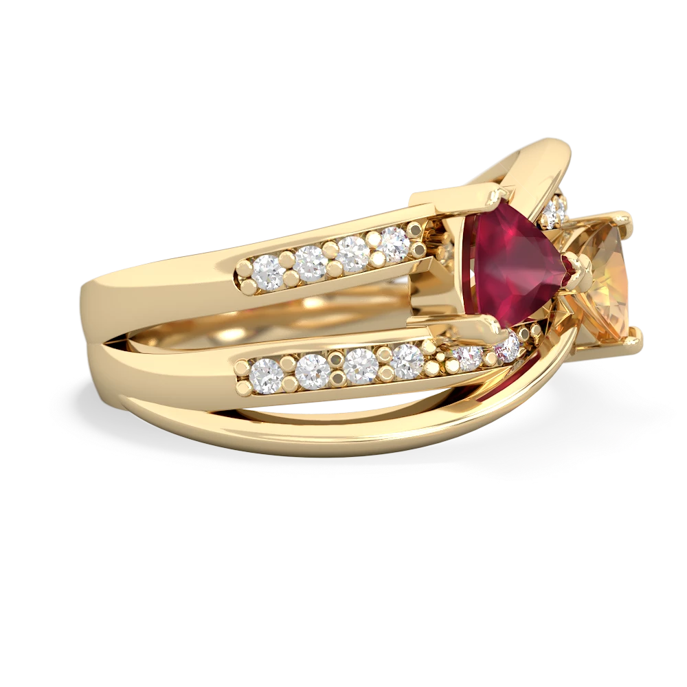 Ruby Bowtie 14K Yellow Gold ring R2360