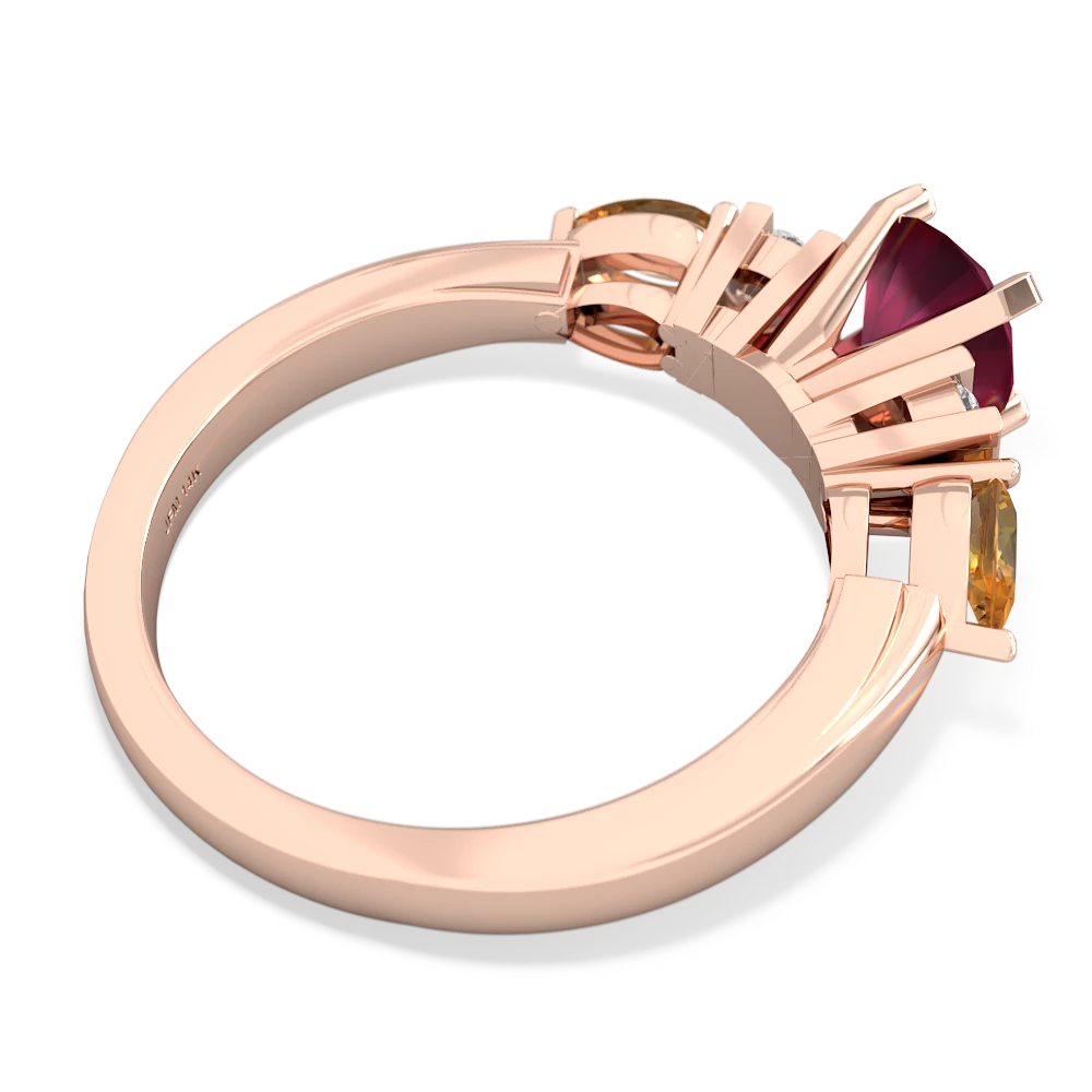 Ruby 6Mm Round Eternal Embrace Engagement 14K Rose Gold ring R2005