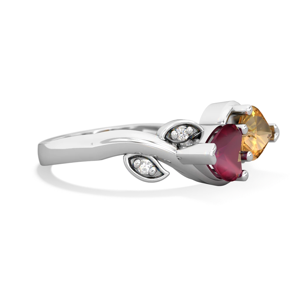 Ruby Floral Elegance 14K White Gold ring R5790