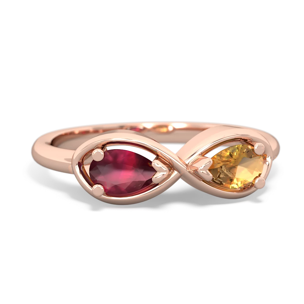 Ruby Infinity 14K Rose Gold ring R5050