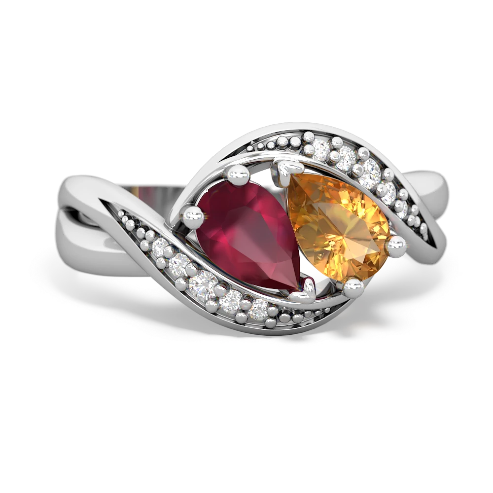 Ruby Summer Winds 14K White Gold ring R5342