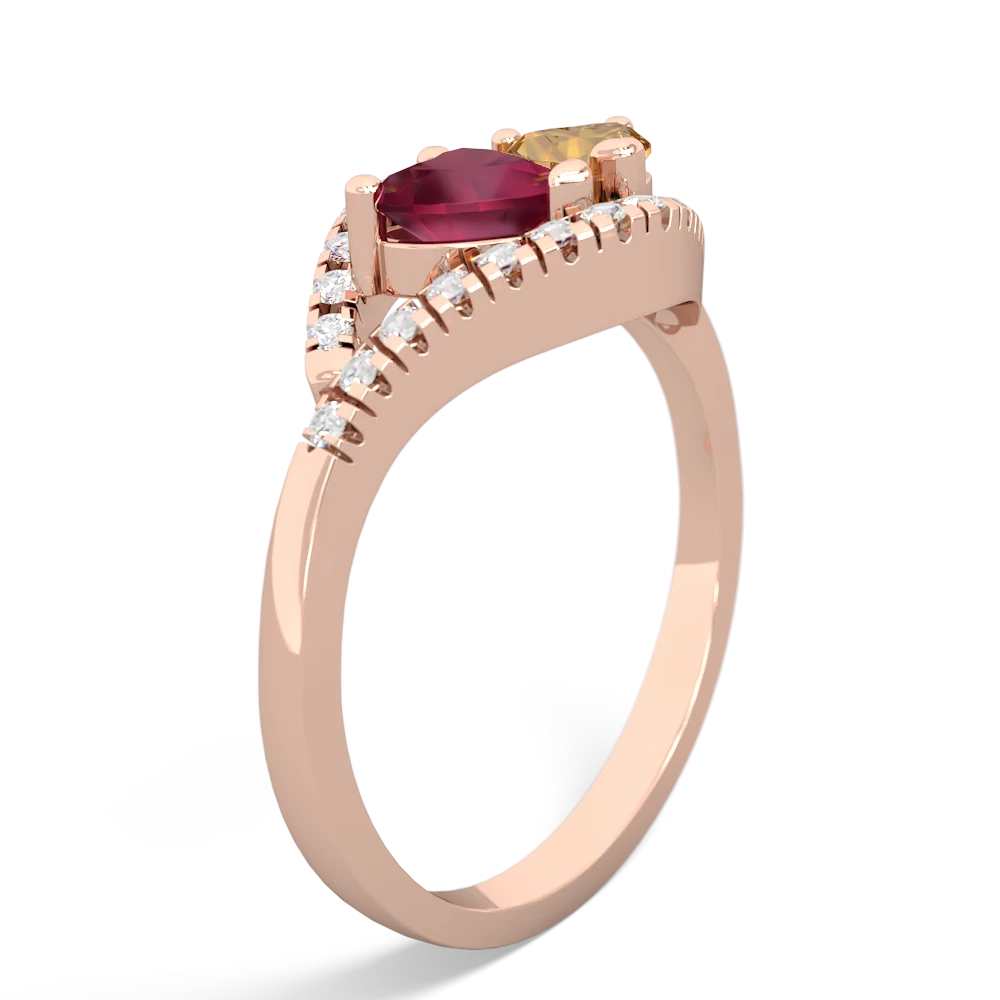 Ruby Mother And Child 14K Rose Gold ring R3010