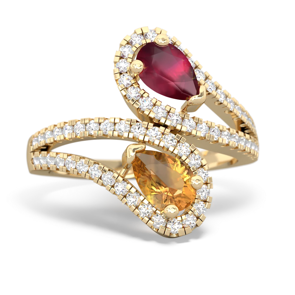 Ruby Diamond Dazzler 14K Yellow Gold ring R3000