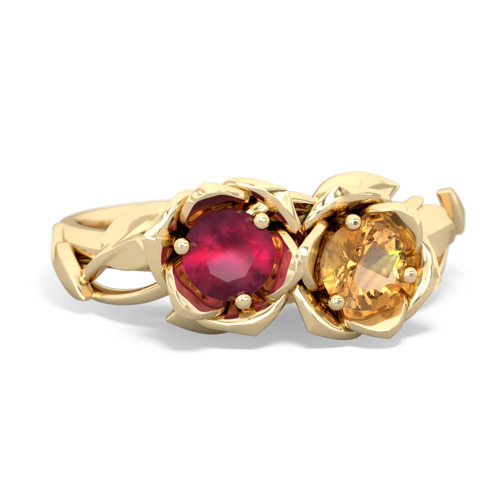 Ruby Rose Garden 14K Yellow Gold ring R5510