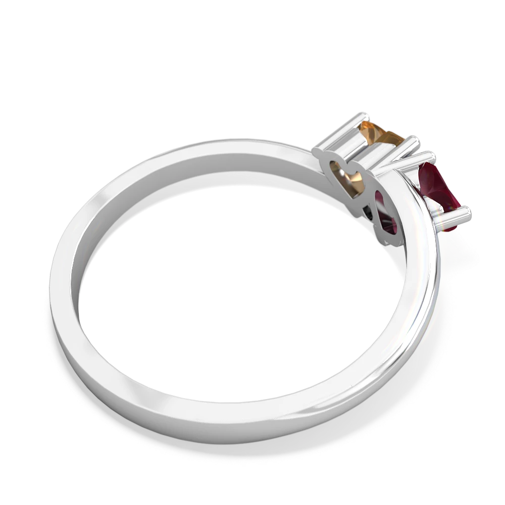 Ruby Sweethearts 14K White Gold ring R5260