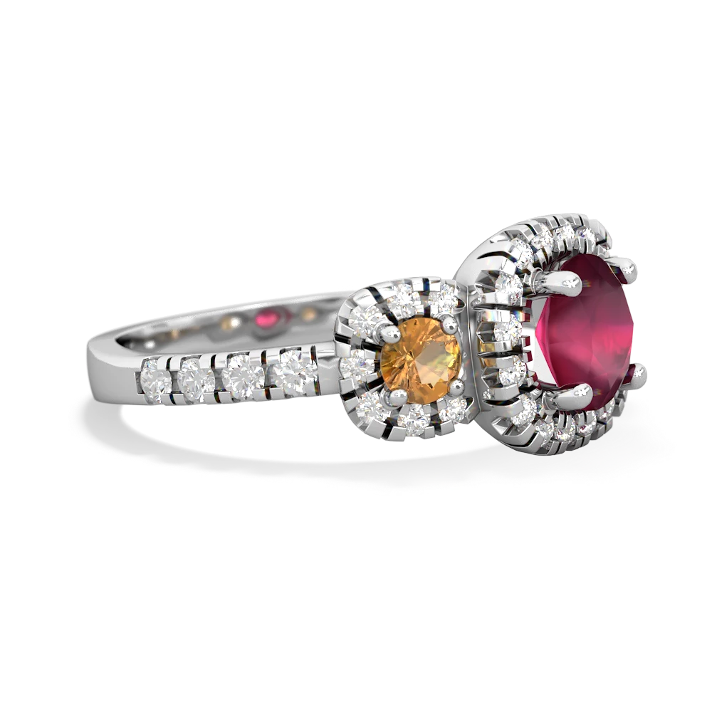 Ruby Regal Halo 14K White Gold ring R5350