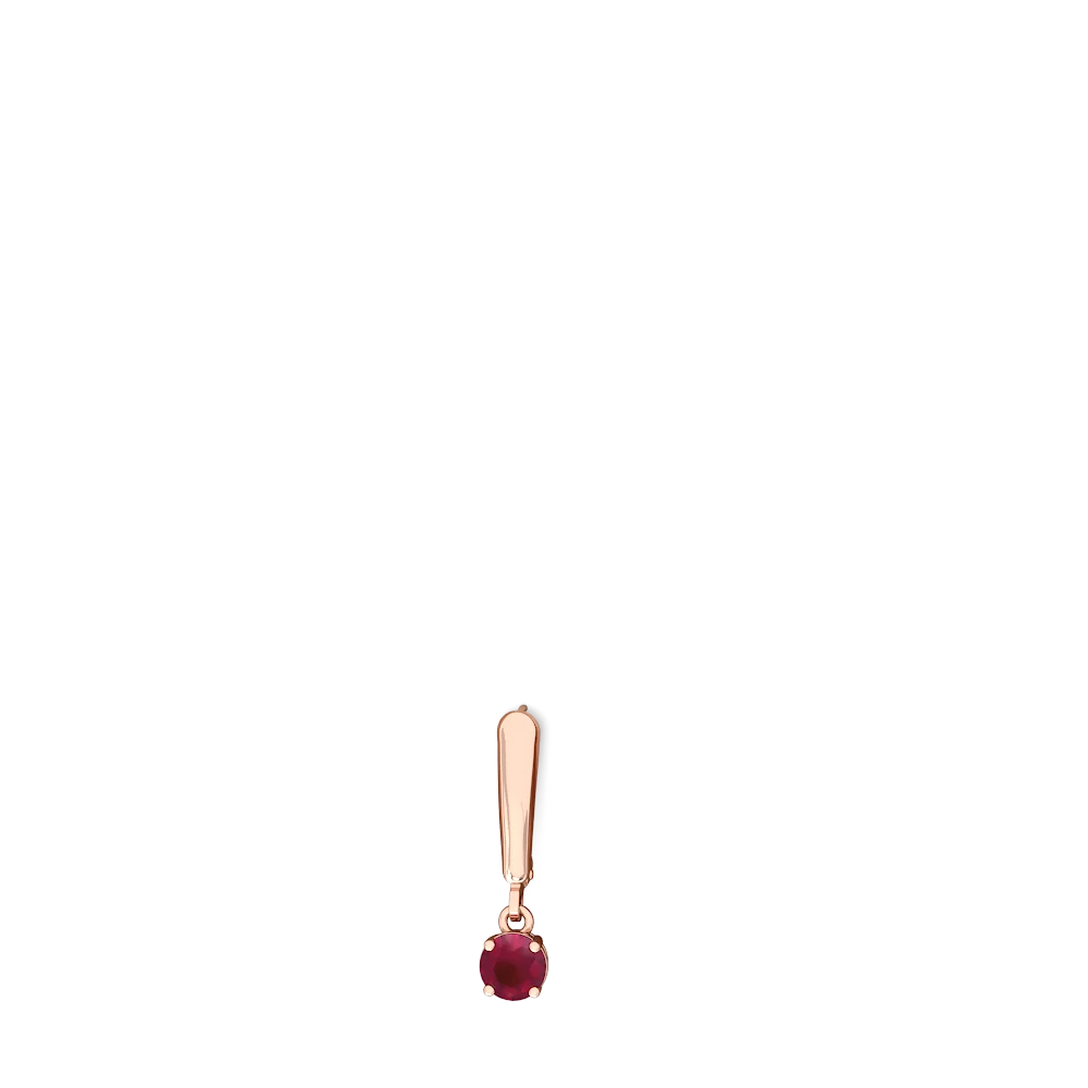 Ruby 5Mm Round Lever Back 14K Rose Gold earrings E2785