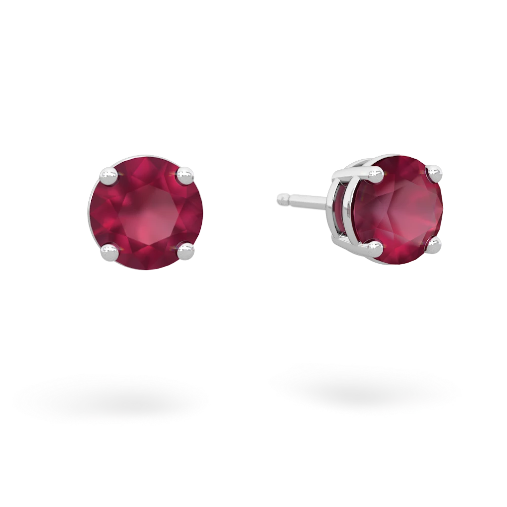 White gold ruby hot sale stud earrings