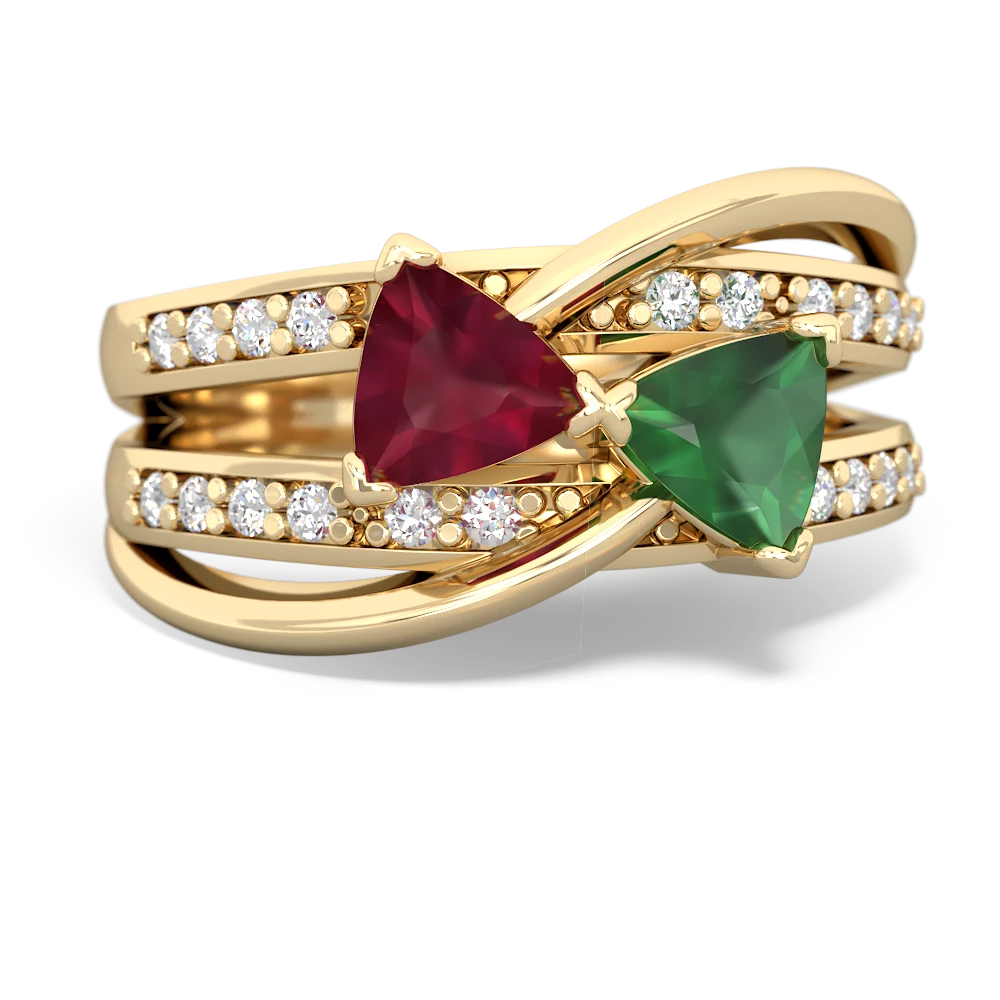 Ruby Bowtie 14K Yellow Gold ring R2360