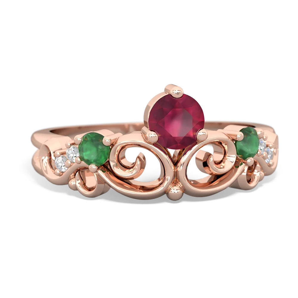 Ruby Crown Keepsake 14K Rose Gold ring R5740