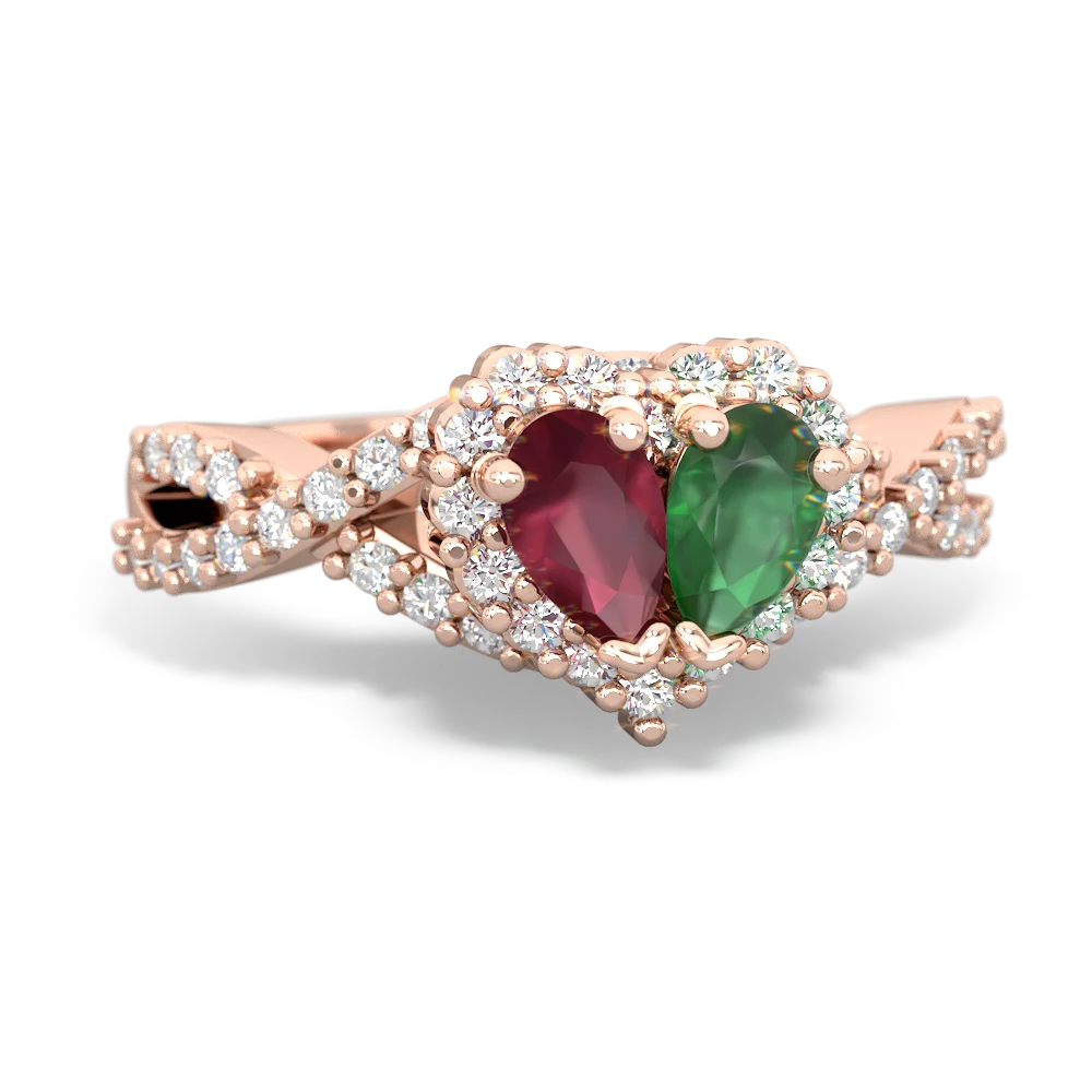 Diamond ruby deals and emerald ring