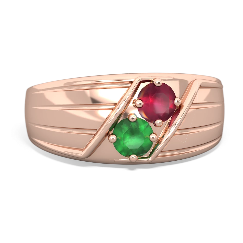 Ruby Men's Streamline 14K Rose Gold ring R0460