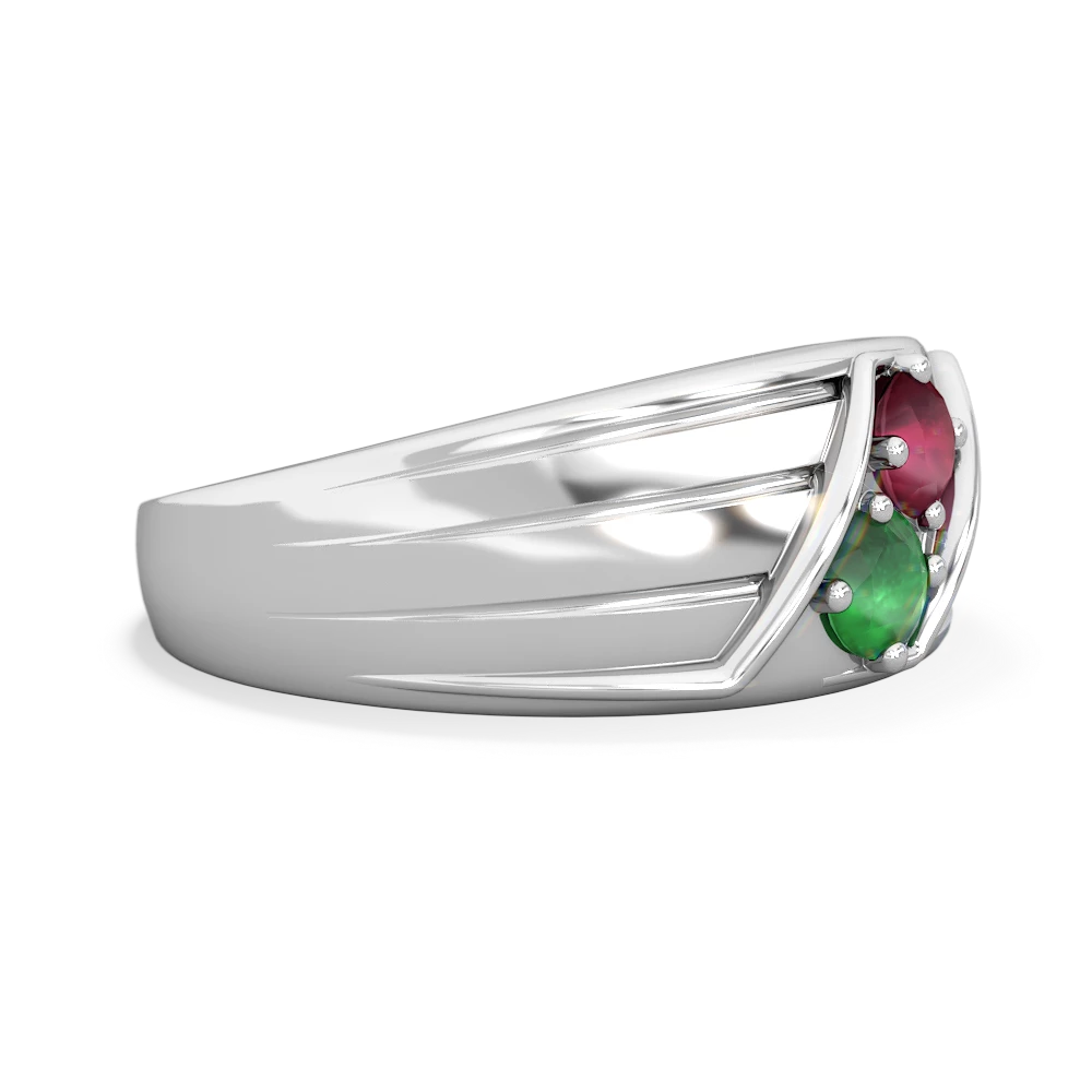 Ruby Men's Streamline 14K White Gold ring R0460