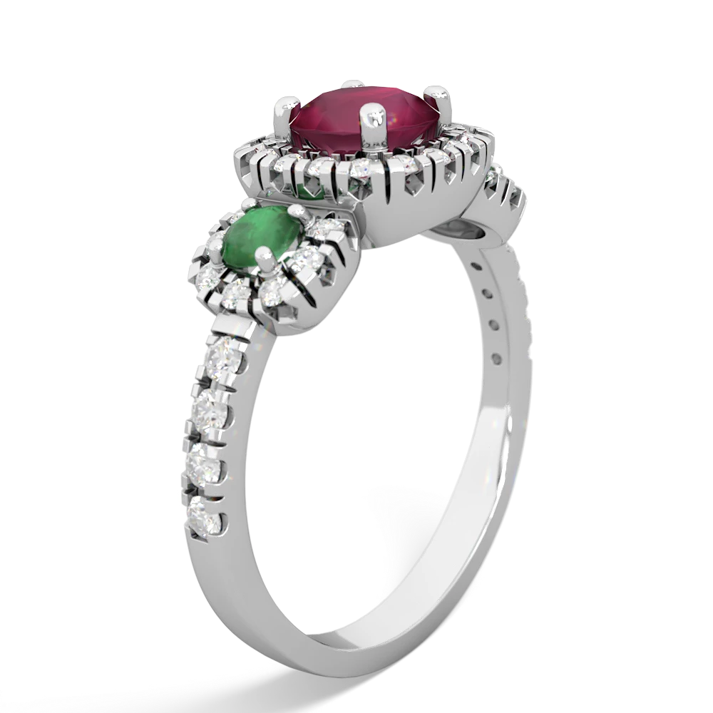 Ruby Regal Halo 14K White Gold ring R5350