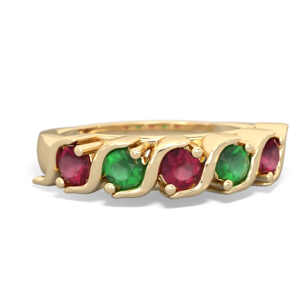 Ruby Anniversary Band 14K Yellow Gold ring R2089