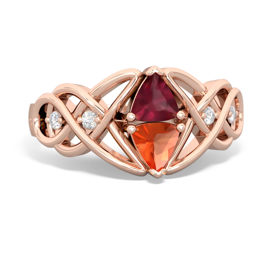 Ruby Keepsake Celtic Knot 14K Rose Gold ring R5300