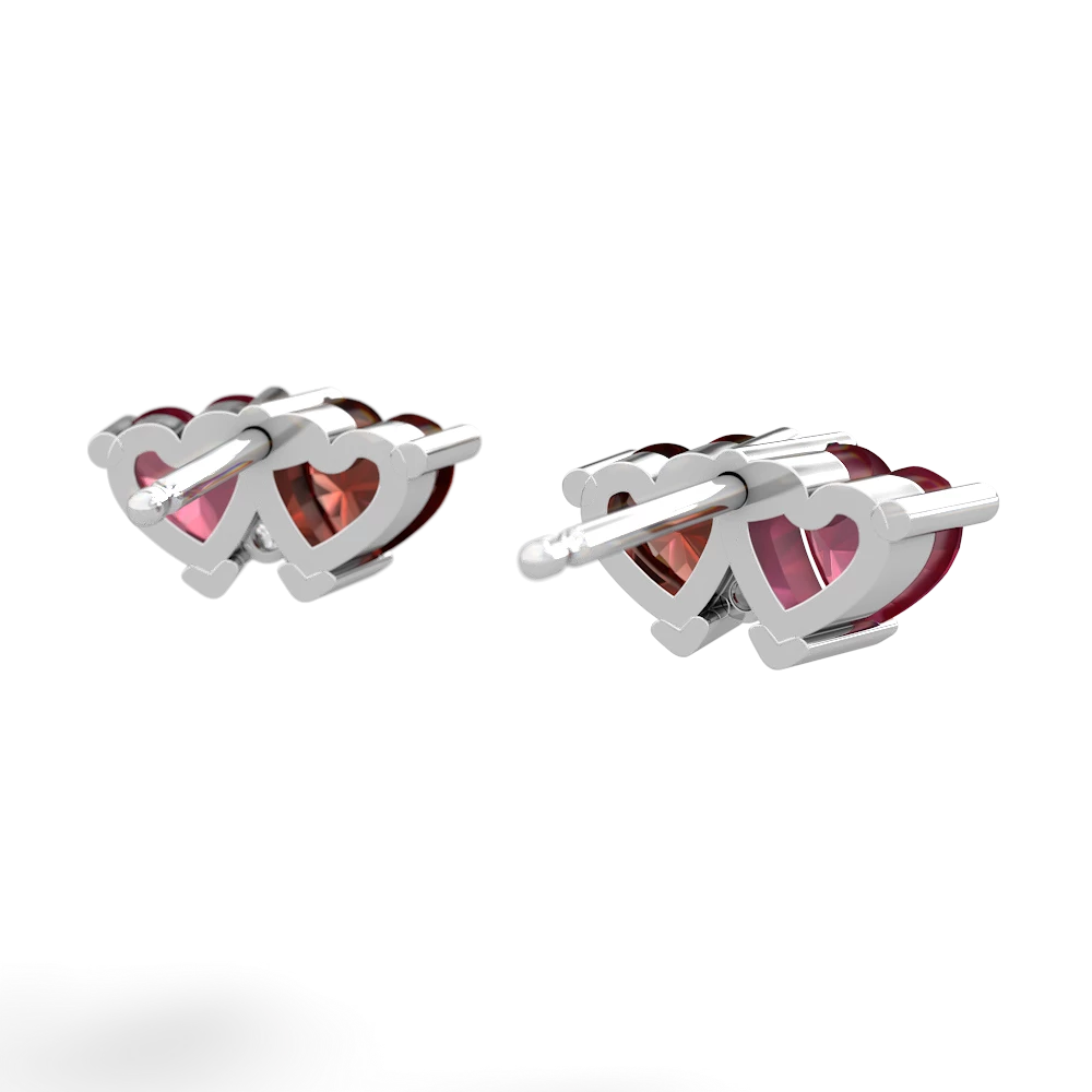 Ruby Sweethearts 14K White Gold earrings E5260