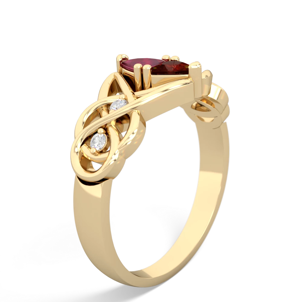 Ruby Keepsake Celtic Knot 14K Yellow Gold ring R5300