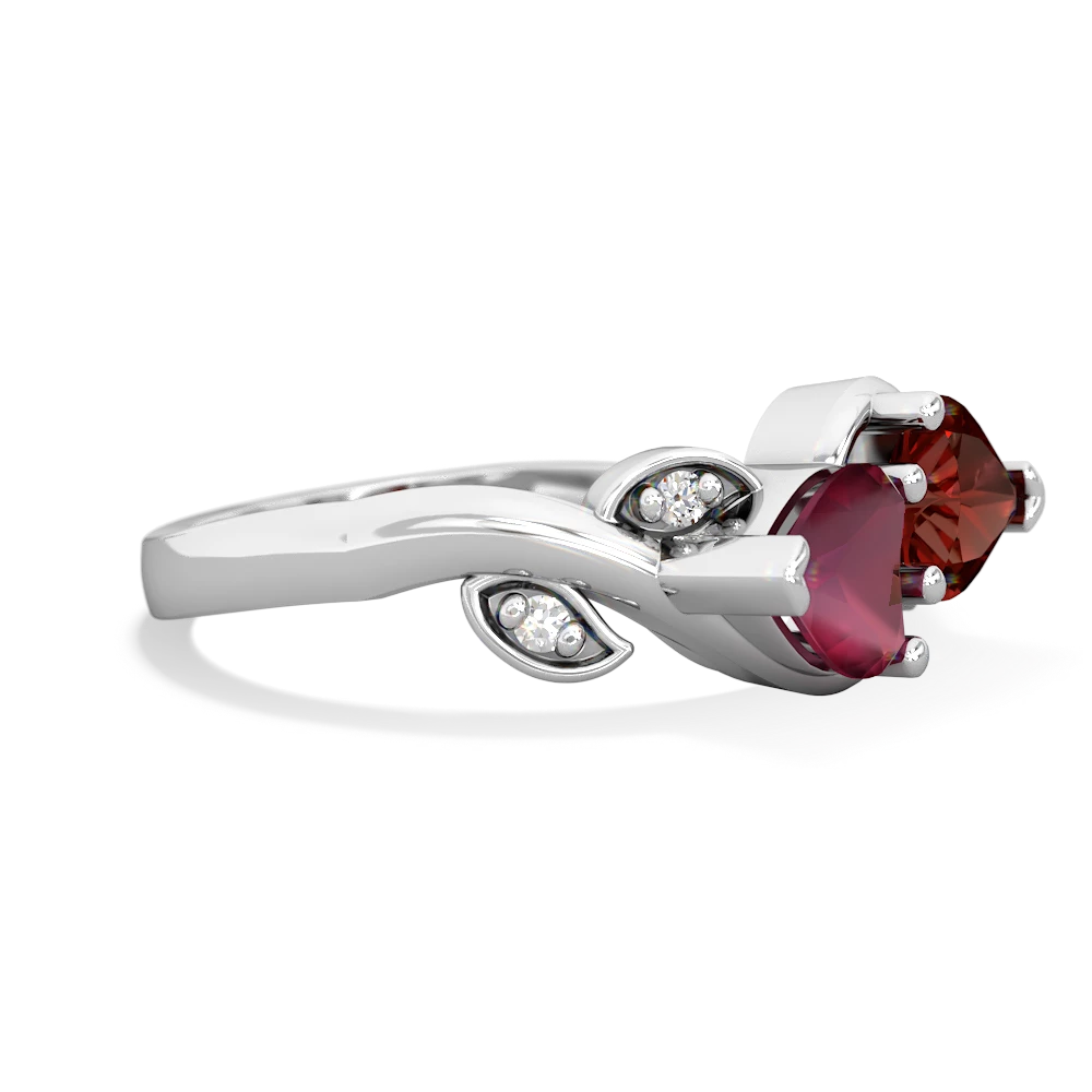 Ruby Floral Elegance 14K White Gold ring R5790