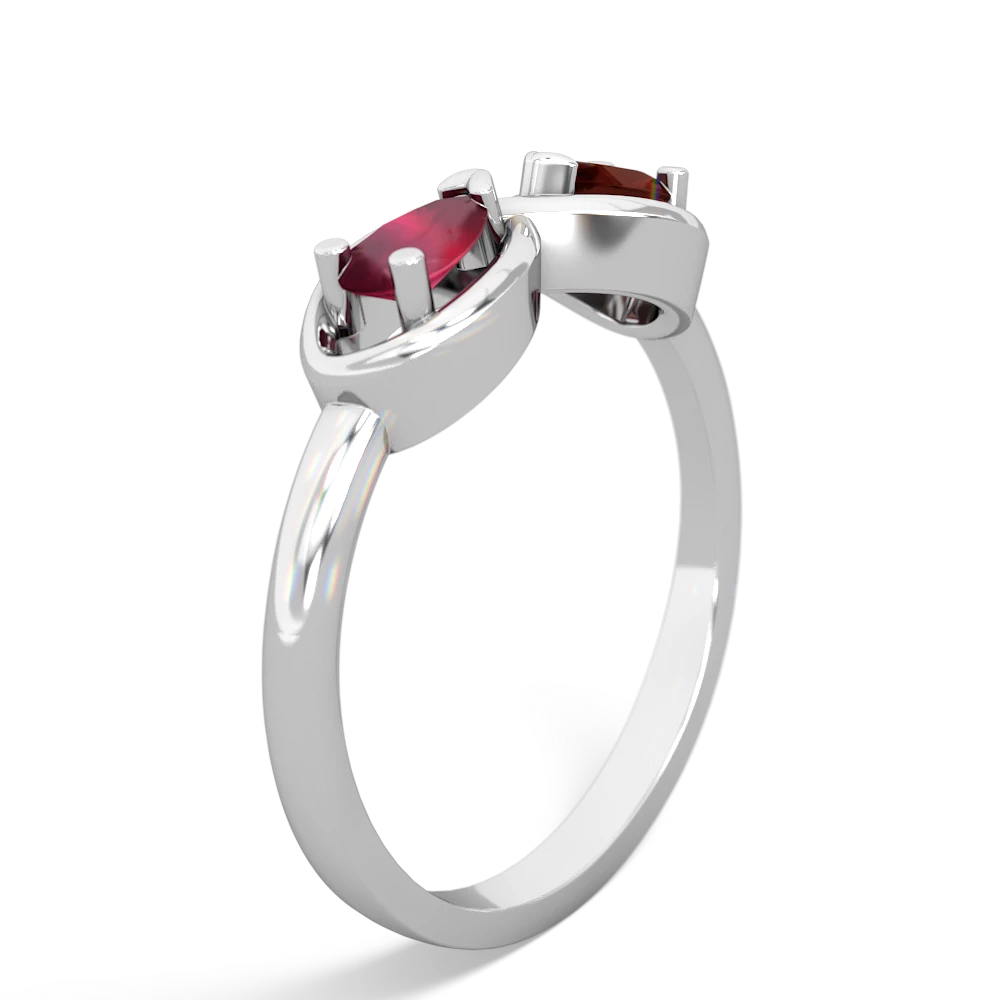 Ruby Infinity 14K White Gold ring R5050