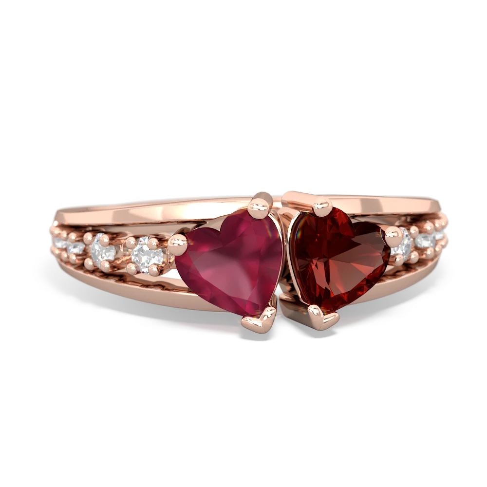 Ruby Heart To Heart 14K Rose Gold ring R3342