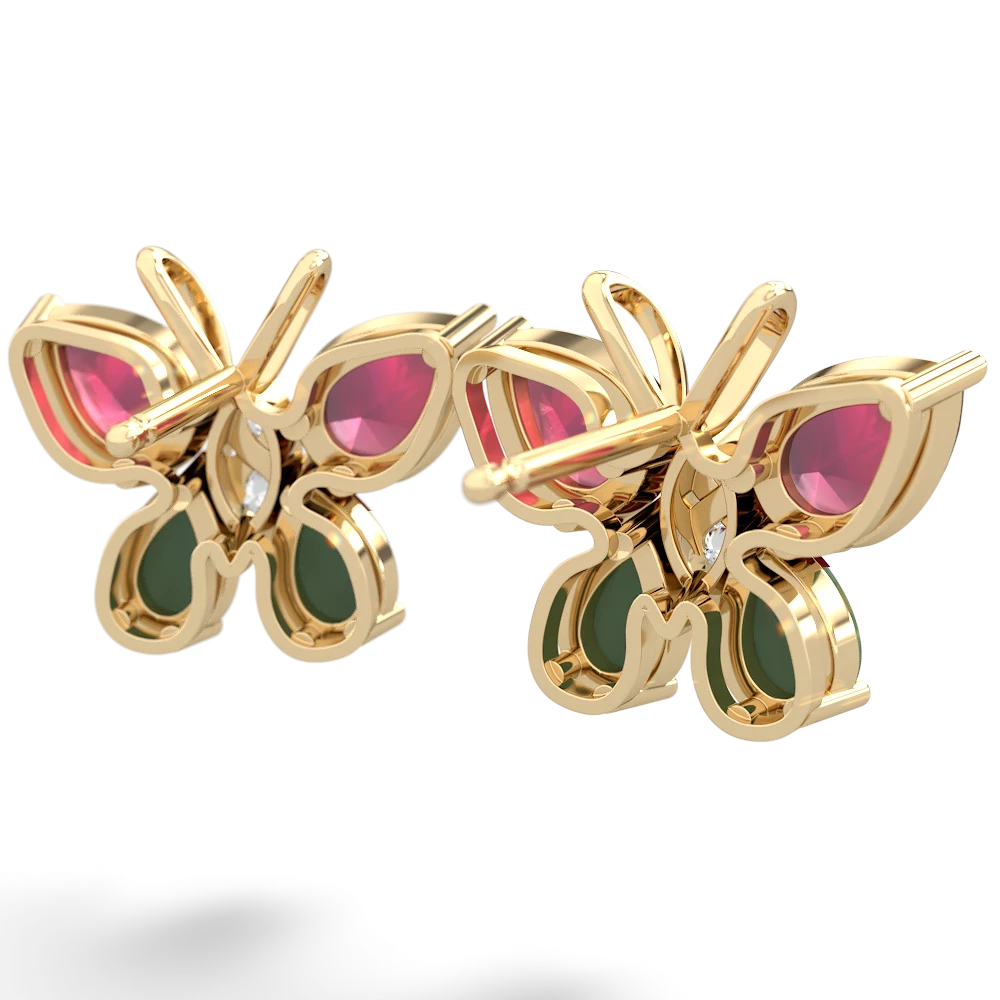 Ruby Butterfly 14K Yellow Gold earrings E2215