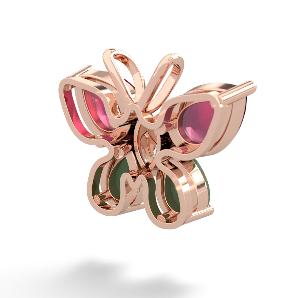 Ruby Butterfly 14K Rose Gold pendant P2215