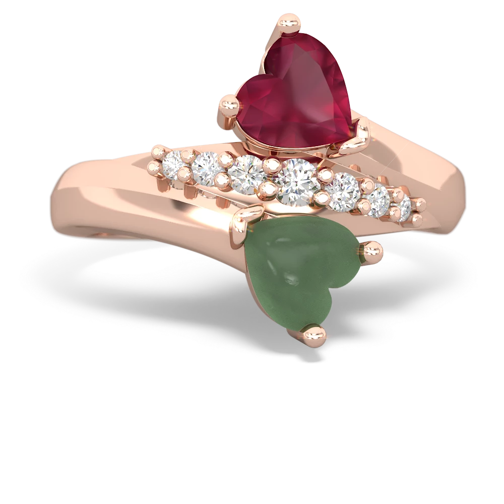 Ruby Heart To Heart 14K Rose Gold ring R2064