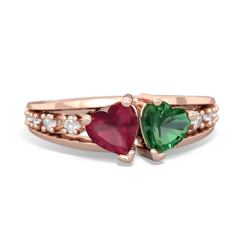 Ruby Heart To Heart 14K Rose Gold ring R3342