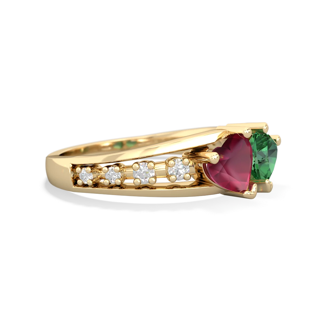 Ruby Heart To Heart 14K Yellow Gold ring R3342