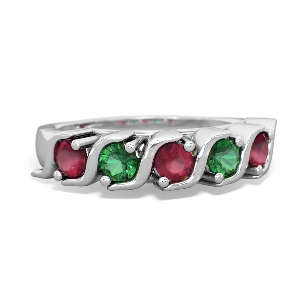 Ruby Anniversary Band 14K White Gold ring R2089