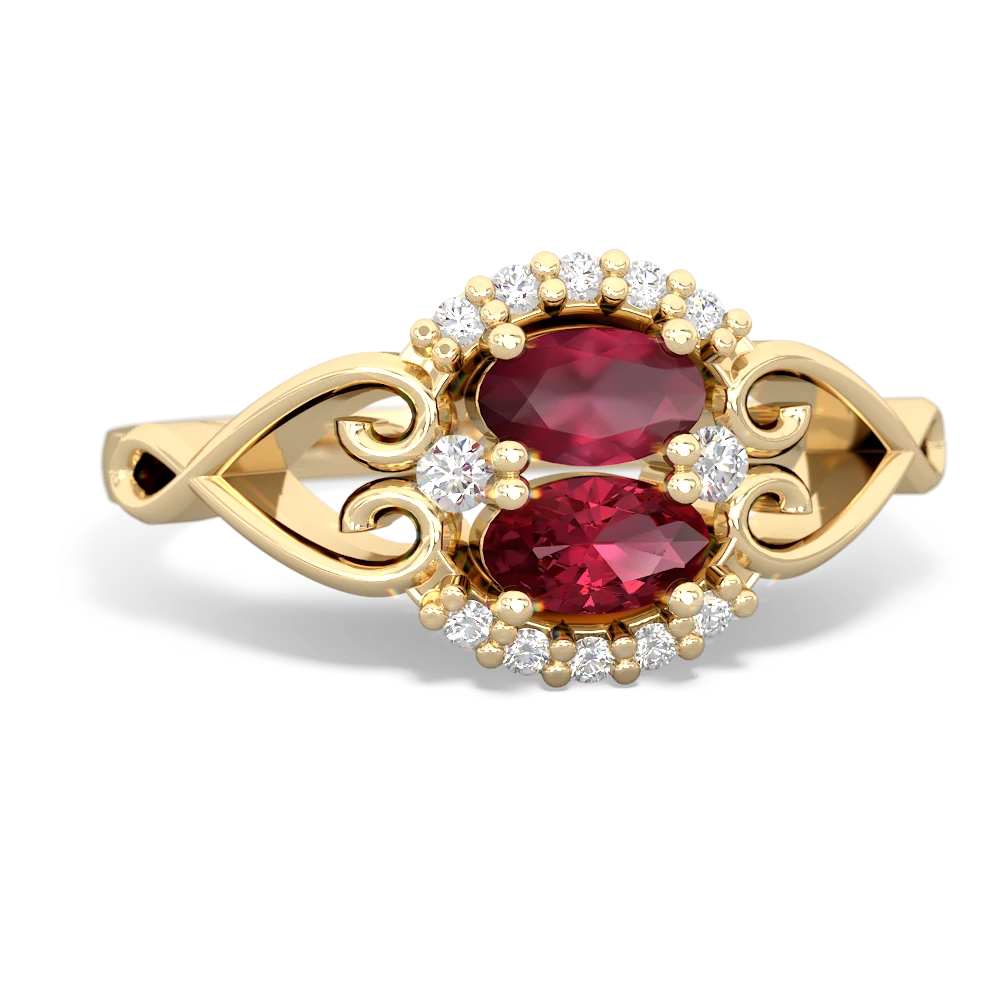 Ruby Love Nest 14K Yellow Gold ring R5860