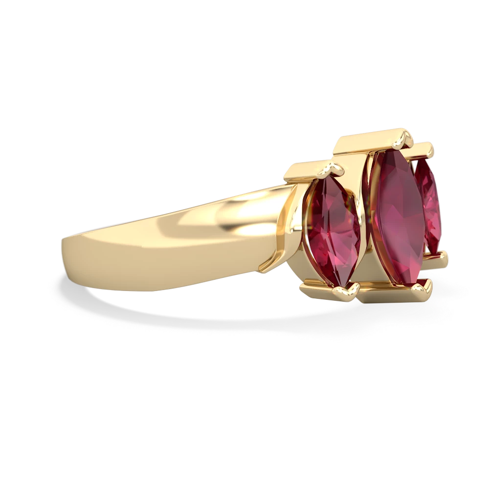 Ruby Three Peeks 14K Yellow Gold ring R2433